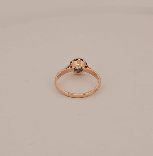 Bague 57.5 Bague en or jaune et blanc avec brillant 58 Facettes 2504810