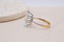 Bague 54 Bague en or blanc et jaune 18 carats et aigue-marine 58 Facettes 3987