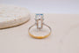 Bague 54 Bague en or blanc et jaune 18 carats et aigue-marine 58 Facettes 3987