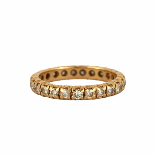 Bague 53 Alliance américaine - Bague en or jaune diamants 58 Facettes BO/230061