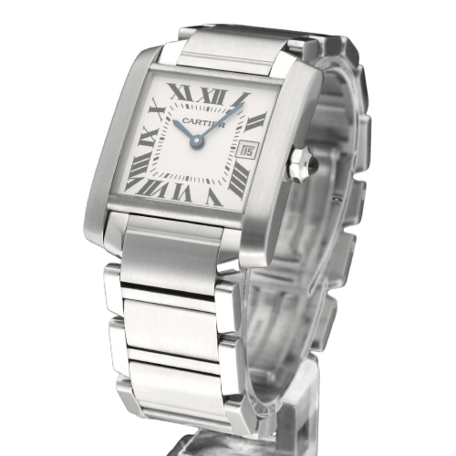 Montre Cartier Tank Française - Montre 2465 en acier 58 Facettes CRT/TNK/010
