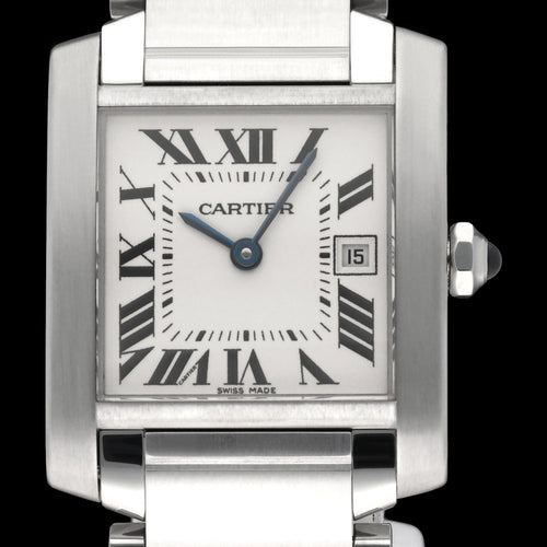 Montre Cartier Tank Française - Montre 2465 en acier 58 Facettes CRT/TNK/010