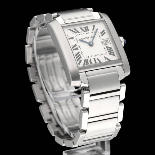 Montre Cartier Tank Française - Montre 2465 en acier 58 Facettes CRT/TNK/010