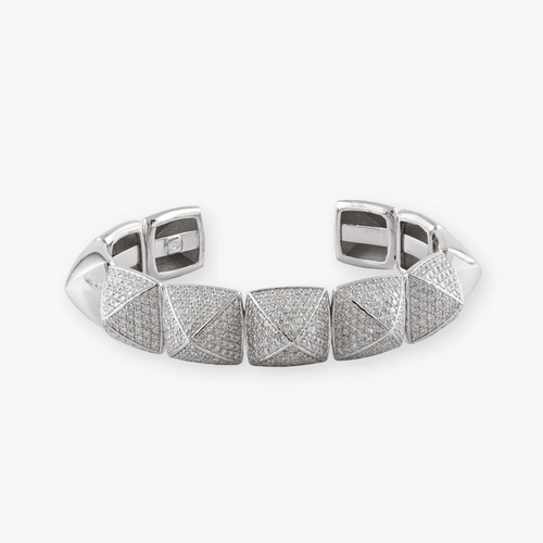 Bracelet Pyramide - Bracelet en or blanc diamants 58 Facettes 210016