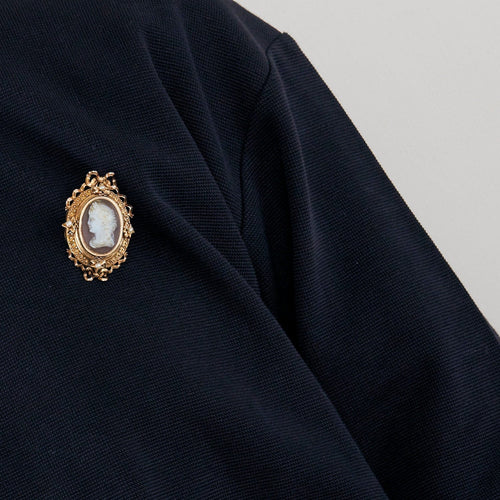 Pendentif Broche-pendentif camée sur agate en or jaune 58 Facettes BO/230041/