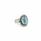 Bague 54 Bague vintage 1950s en or blanc 18 carats, aigue-marine et diamants 58 Facettes