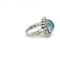 Bague 54 Bague vintage 1950s en or blanc 18 carats, aigue-marine et diamants 58 Facettes