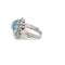 Bague 54 Bague vintage 1950s en or blanc 18 carats, aigue-marine et diamants 58 Facettes