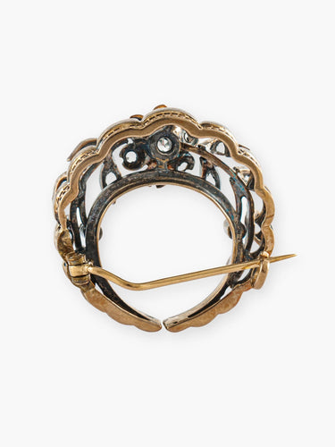 Broche Broche Fleur ancienne en or et argent, diamants 58 Facettes 170006