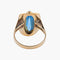 Bague 49 Ellipse - Bague ovale en or jaune et pierre bleue 58 Facettes BO/03-00811