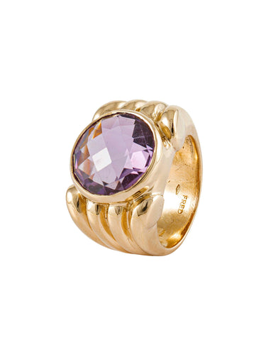 Bague 55 Fred - Bague en or jaune améthyste 58 Facettes 1409-21
