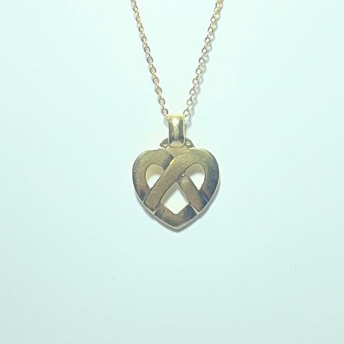 Pendentif cœur entrelacé en or jaune 18 carats 58 Facettes 260064