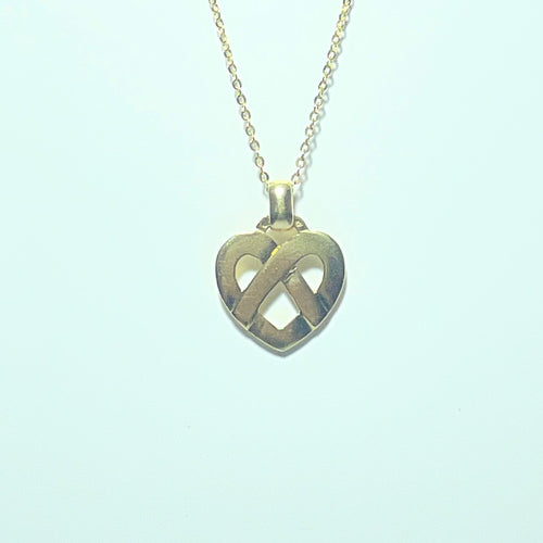 Pendentif cœur entrelacé en or jaune 18 carats 58 Facettes 260064