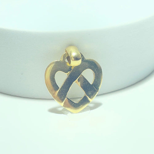 Pendentif cœur entrelacé en or jaune 18 carats 58 Facettes 260064