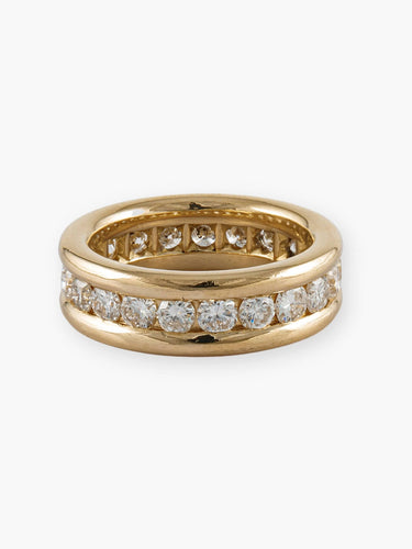 Bague 58 Éternité - Bague en or jaune et diamants 58 Facettes 18006