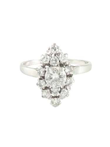 Bague 56 Bague marquise en or blanc et diamants 58 Facettes 150015
