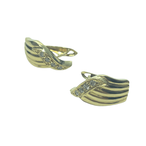 Boucles d'oreilles éventail en or jaune 18 carats 58 Facettes 260051