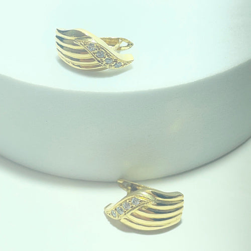 Boucles d'oreilles éventail en or jaune 18 carats 58 Facettes 260051