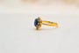 Bague 53 Bague marguerite en or jaune, saphir et diamants 58 Facettes 3985