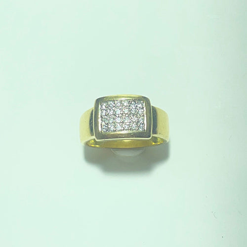 Bague chevalière en or jaune 18 carats et diamants 58 Facettes 260143