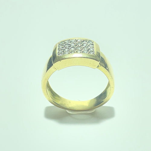 Bague chevalière en or jaune 18 carats et diamants 58 Facettes 260143