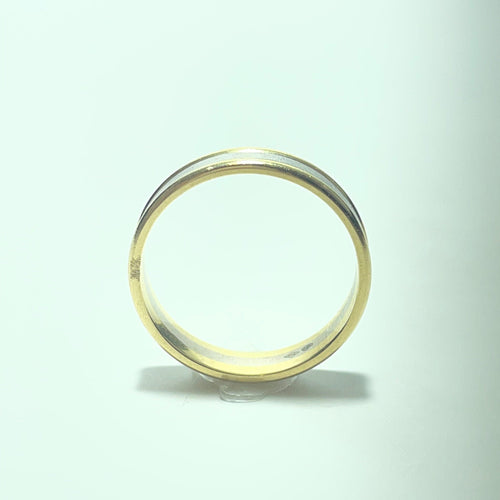 Bague ruban bicolore en or jaune et blanc 18 carats 58 Facettes 260133