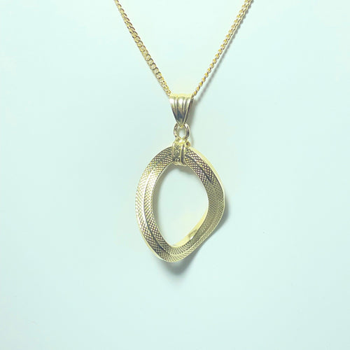 Pendentif goutte entrelacée en or jaune 18 carats 58 Facettes 260140