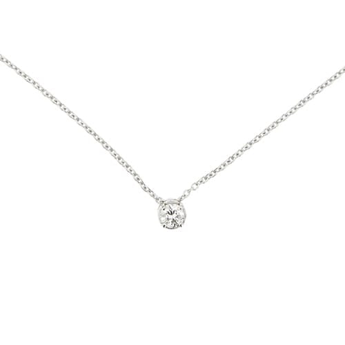 Collier point lumière en or blanc et diamant 0,18 ct 58 Facettes 39236