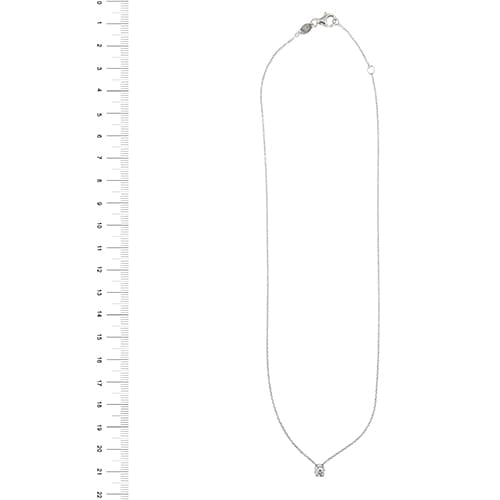 Collier point lumière en or blanc et diamant 0,18 ct 58 Facettes 39236