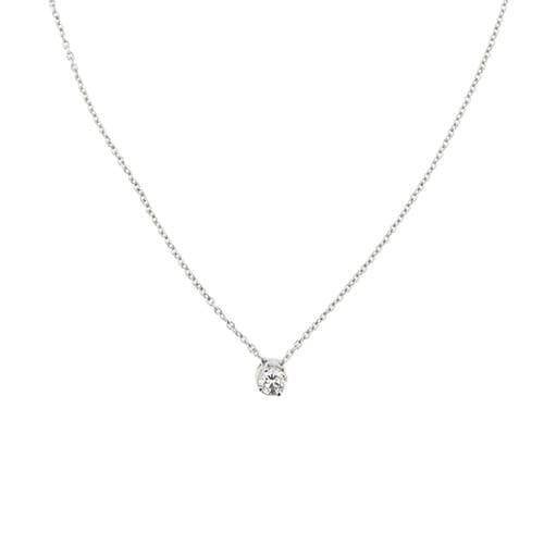 Collier point lumière en or blanc et diamant 0,18 ct 58 Facettes 39236