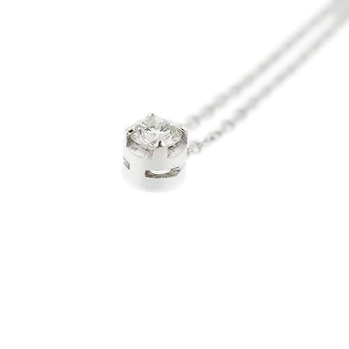 Collier point lumière en or blanc et diamant 0,18 ct 58 Facettes 39236