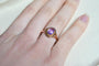 Bague 55 Bague améthyste en or rose 18 carats 58 Facettes Ref3954