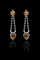 Haute joaillerie italienne - Boucles d'oreilles diamants et topazes 58 Facettes
