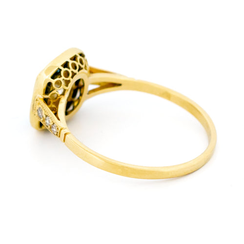 Bague 56 Revival - Bague cible en or jaune 14 ct, diamant et saphirs 58 Facettes DA1A09255C614D638CFD0F8B2578C8BE