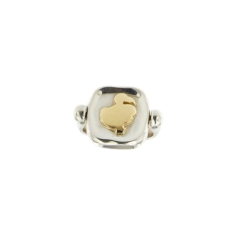 Bague 51 Dodo - Bague tournante animalier en argent et or jaune 58 Facettes 19394
