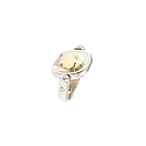 Bague 51 Dodo - Bague tournante animalier en argent et or jaune 58 Facettes 19394