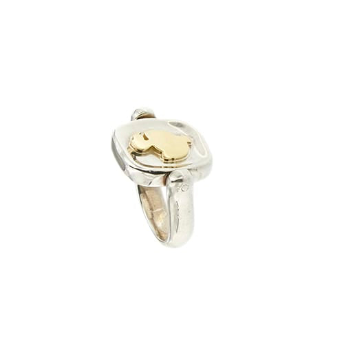Bague 51 Dodo - Bague tournante animalier en argent et or jaune 58 Facettes 19394