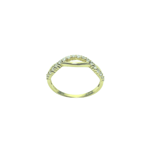 Bague entrelacée en or jaune 18 carats 58 Facettes 260126