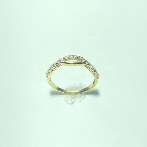 Bague entrelacée en or jaune 18 carats 58 Facettes 260126