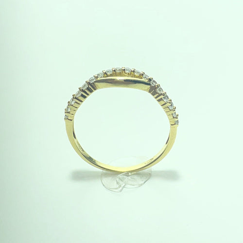 Bague entrelacée en or jaune 18 carats 58 Facettes 260126
