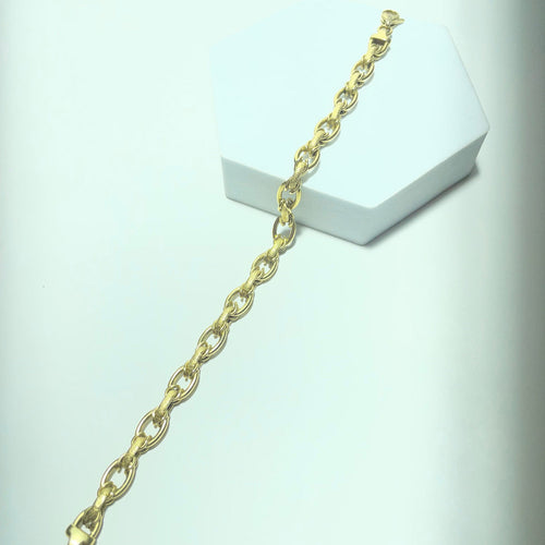 Bracelet maille alternée en or jaune 18 carats 58 Facettes 260065