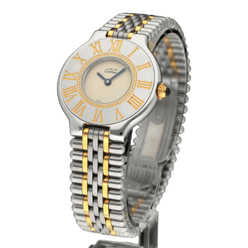 Montre Cartier 21 Must de Cartier - Montre quartz en or et acier 58 Facettes CRT/MST/012