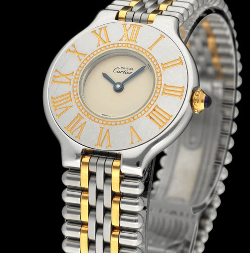 Montre Cartier 21 Must de Cartier - Montre quartz en or et acier 58 Facettes CRT/MST/012