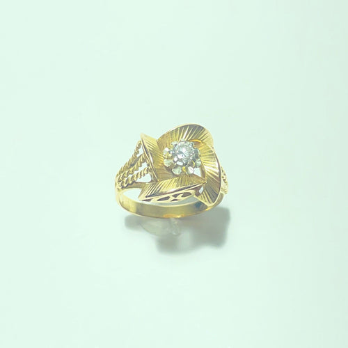 Bague en or jaune 18 carats et diamant 58 Facettes 260060