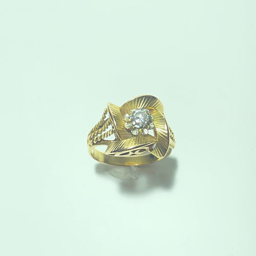 Bague en or jaune 18 carats et diamant 58 Facettes 260060
