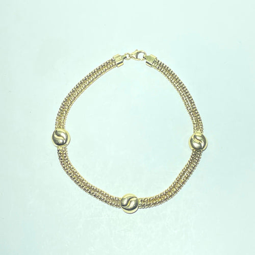 Bracelet multi-rangs en or jaune 18 carats 58 Facettes 260110