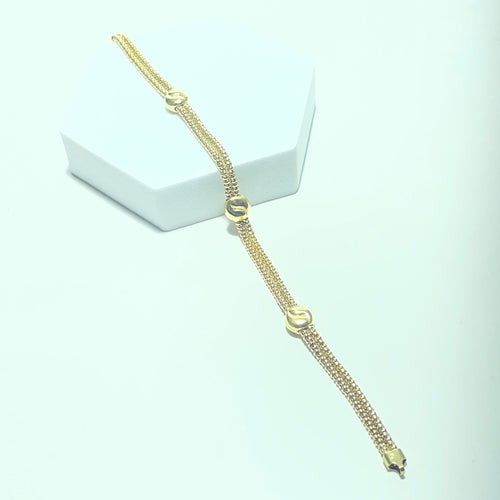 Bracelet multi-rangs en or jaune 18 carats 58 Facettes 260110