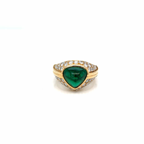 Bague 52 Bvlgari Trombino - Bague en or 18K, émeraude et diamants 58 Facettes