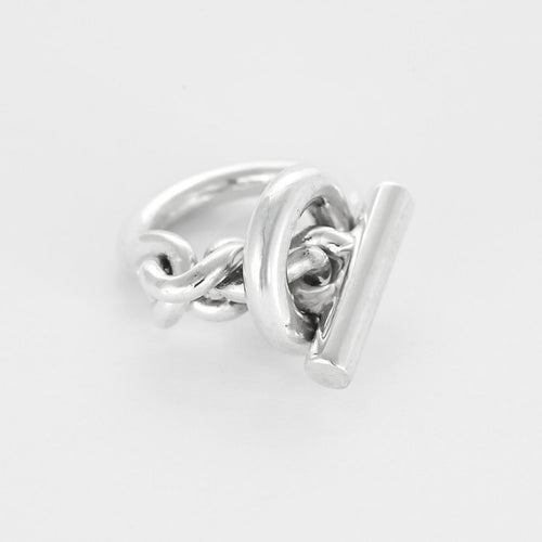 Bague 52 Hermès Croisette - Bague grand modèle en argent 58 Facettes 58FC42