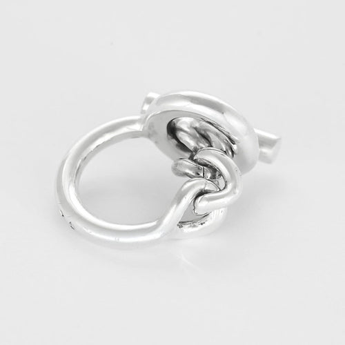Bague 52 Hermès Croisette - Bague grand modèle en argent 58 Facettes 58FC42